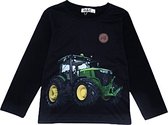 S&c Trekker / tractor shirt - John Deere - Lange mouw - zwart - H161 - Maat 98/104