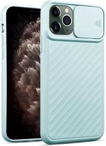 iPhone SE 2022 Hoesje met Camera Bescherming - Apple iPhone SE 2022 Back Cover Case Camera Slide - Lichtblauw