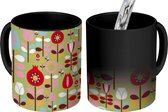 Magische Mok - Foto op Warmte Mokken - Koffiemok - Patronen - Bloemen - Kleuren - Magic Mok - Beker - 350 ML - Theemok