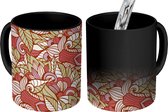 Magische Mok - Foto op Warmte Mokken - Koffiemok - Bloemen - Bladeren - Abstract - Magic Mok - Beker - 350 ML - Theemok