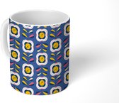 Mok - Koffiemok - Bloemen - Patroon - Bladeren - Mokken - 350 ML - Beker - Koffiemokken - Theemok