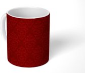 Mok - Koffiemok - Patroon - Vintage - Rood - Mokken - 350 ML - Beker - Koffiemokken - Theemok
