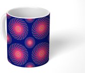 Mok - Koffiemok - Patronen - Mandala - Roze - Spriaal - Mokken - 350 ML - Beker - Koffiemokken - Theemok