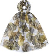 Boho Zomersjaal Dames - Ibiza Sjaal - Boho print met Gele Bladeren