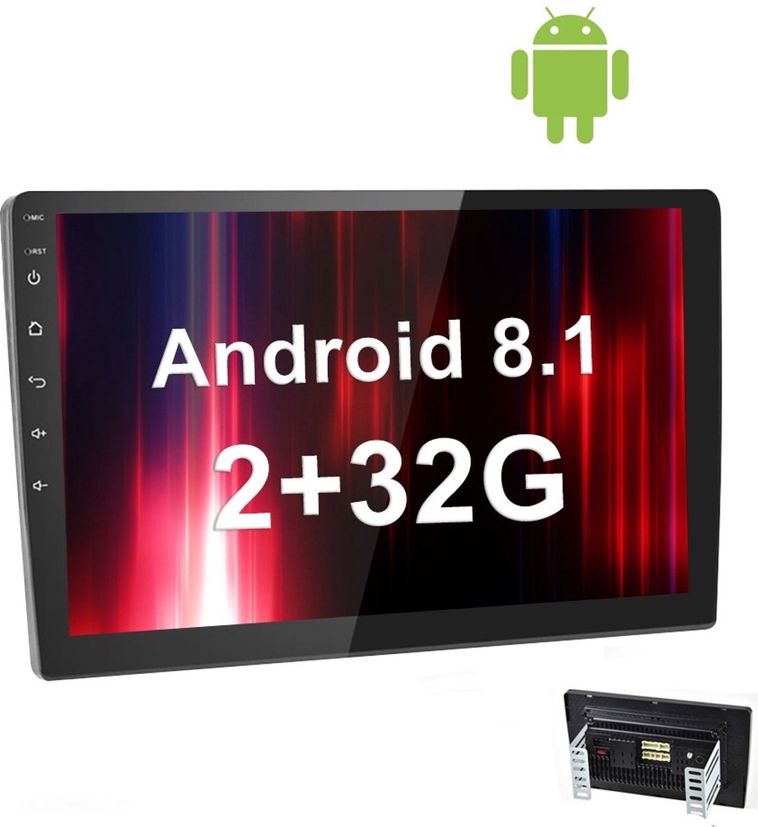 TechU™ Autoradio AT18 – 2 Din 9” Touchscreen Monitor – Bluetooth & Wifi – Android 8.1 – Handsfree bellen – FM radio – USB – GPS Navigatie – 2G RAM + 32G ROM