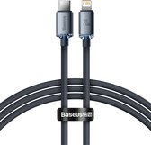 Baseus Crystal Shine kabel USB C naar Apple Lightning zwart  - 20W PD - 1.2 meter