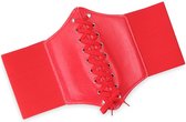 Amodi® Fashion - Brede Corset Taille Riem - Korset Elastische Riem - Riem Vrouwen - Damesriem - Jurk - Jas - Vest - Colbert - Tailleriem - Rood