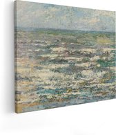 Artaza Canvas Schilderij De Zee bij Katwijk - Jan Toorop - 100x80 - Groot - Kunst - Wanddecoratie Woonkamer