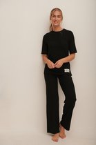 NA-KD Patch Detail Ribbed Pants Dames Broek - Maat XS