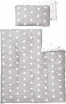 bedtextiel Little Stars 135 x 100 cm katoen grijs 2-delig