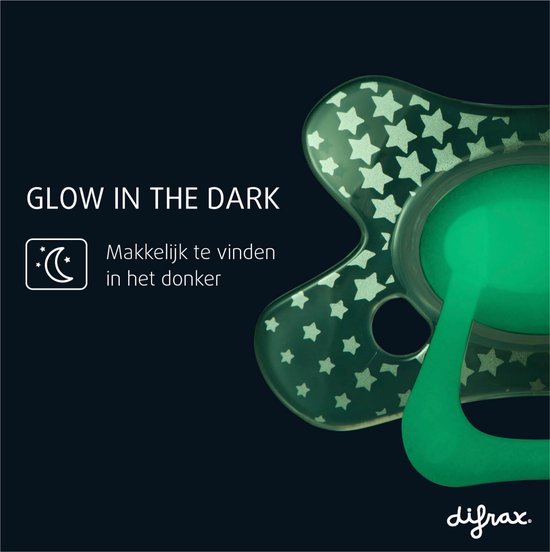 Difrax Fopspeen 18+ Maanden Dental - Glow in the Dark - Orthodontische speen - 1 stuk van Difrax — afbeelding 3