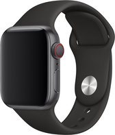 Rubberen Sport Bandje | Zwart | Geschikt voor Apple Watch | 42/44mm | L | iwatch | Horlogeband Armband Polsband