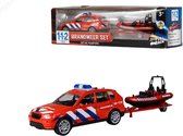 City 112 Brandweerauto + Boot 1:43 + Licht/Geluid