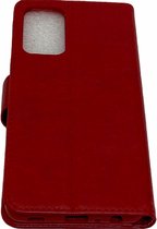 Samsung Galaxy A72 Rood Portemonnee Wallet Case - boek Telefoonhoesje Kunst leer - Book case - 2x Gratis Screen Protector