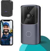 Essential Link Deurbel - Smart Deurbel - Video Deurbel – Deurbel met Camera en WiFi - Draadloos - Metallic Grijs