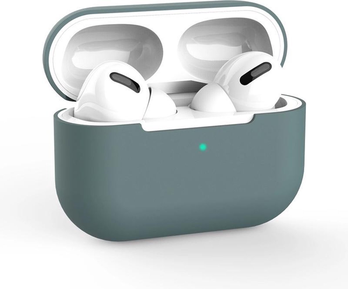 Hoesje voor Apple AirPods Pro - Legergroen - Hoesje Siliconen Case Cover Bescherming