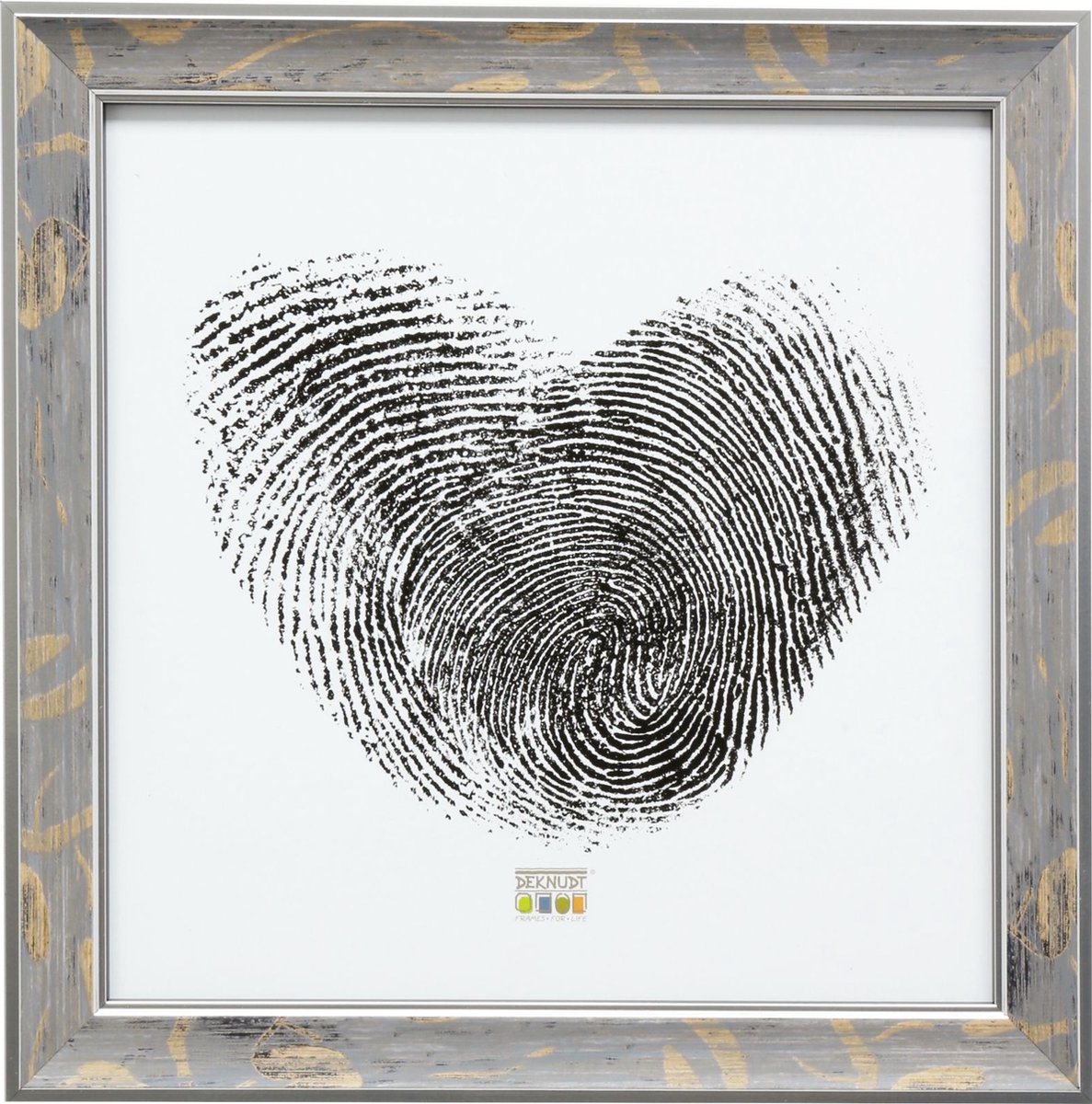 Deknudt Frames fotolijst S40JE7 - grijs met zilverbies - 13x13 cm