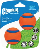 speelbal Ultra Ball rubber 5 cm oranje 2 stuks