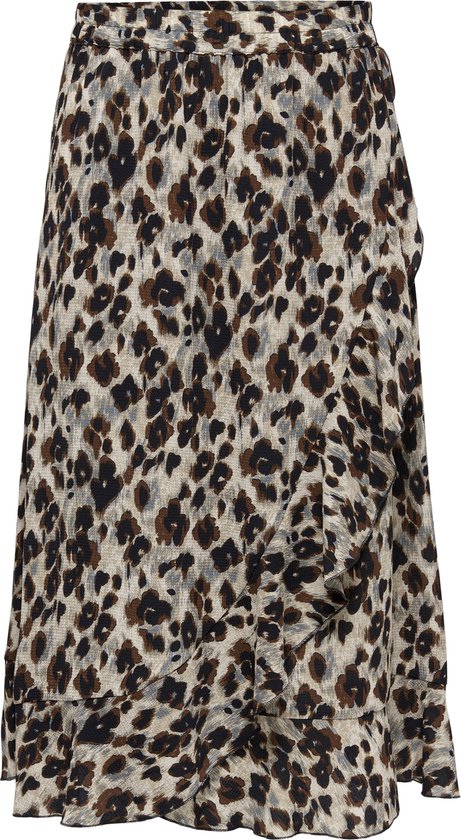 Only Onlcarly Flounce Long Skirt WVN NOOS Medium-lengte rok luipaard S