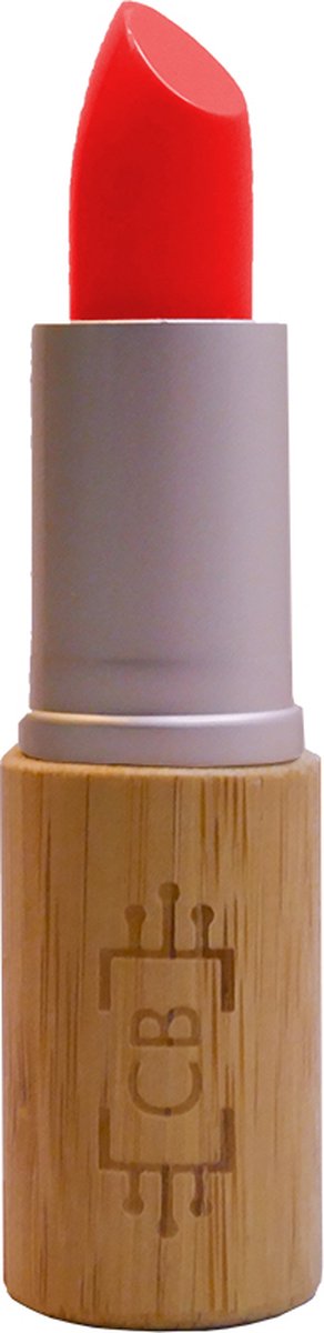 Cosm.Ethics Bar Lipstick Glossy glanzende lippenstift lipstick duurzame veganistische makeup bamboe kerst cadeau - fel rood oranje