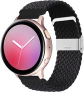 Nylon bandje gevlochten Zwart geschikt voor Samsung Galaxy Watch Active/Active 2