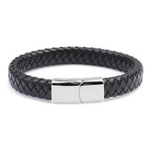 Sorprese - armband heren - Monaco - zwart - leer - armband 20,5 cm - leren armband - model CX - Cadeau