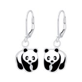 Joy|S - Zilveren Panda oorbellen - leverback sluiting