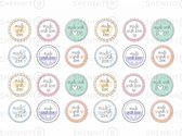 Bedank stickers fringes kant - thank you stickers - handmade stickers - uitdeelstickers - felicitatie stickers - handmade with love 30 stuks