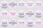 Bedank stickers voor jou - thank you stickers - handmade stickers - uitdeelstickers - felicitatie stickers - handmade with love 48 stuks