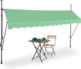 Relaxdays klem-zonwering - zonnescherm - verstelbaar - markies - uv-bestendig - groen - 350 x 120 cm