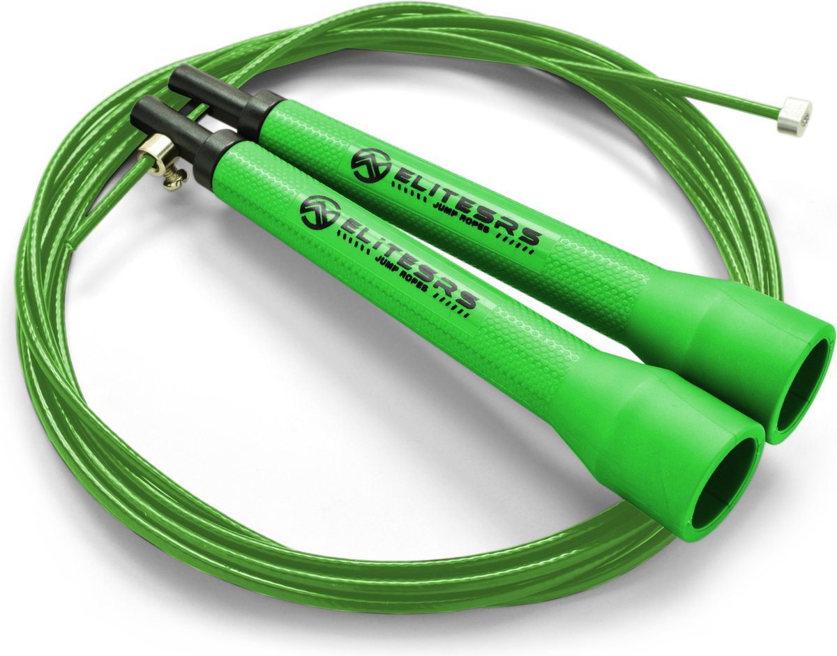 EliteSRS Spark - speedrope (green) - 10ft (305cm) - Nylon coated ⌀2.4mm cable - springtouw - jump rope