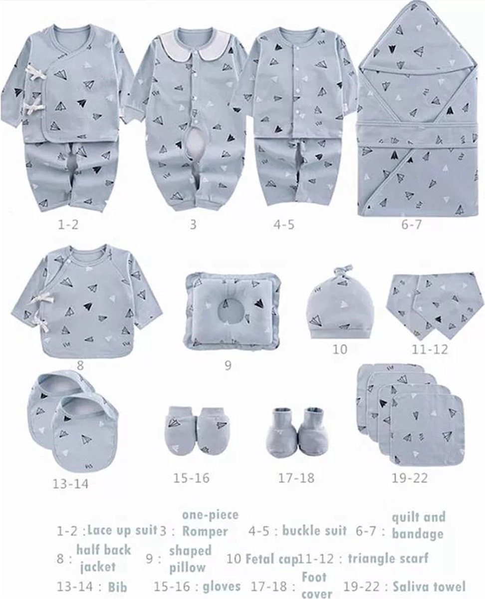Blue Eyes Pasgeboren baby cadeauset 100% natuurlijk katoen eerste