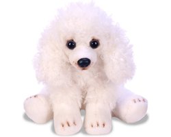 Knuffel Poedel hond - wit - 12 cm - pluche - knuffelhond - knuffeldieren