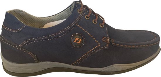 Schoenen- Veterschoenen- Nette Herenschoenen- Comfort schoenen 219- Leer- Blauw 41
