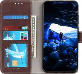 Mobigear Telefoonhoesje geschikt voor OPPO A54s Hoesje | Mobigear Croco Bookcase Portemonnee | Pasjeshouder voor 3 Pasjes | Telefoonhoesje voor Pinpas / OV Kaart / Rijbewijs - Bruin