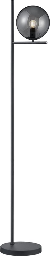 TRIO PURE - Vloerlamp - Antraciet - excl. 1x E14 28W - Rookkleurige glas