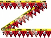 slinger Party Tape 25 jaar 12 meter rood/geel