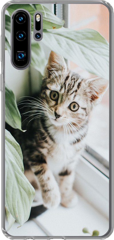 Coque Huawei P30 Pro - Chat - Chaton - Plantes - Coque de téléphone en Siliconen