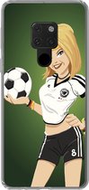 Geschikt voor Huawei P40 Lite hoesje - Een illustratie van een meisje met Duitse kleding en een voetbal - Meiden - Meisjes - Kinderen - Siliconen Telefoonhoesje