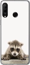 Geschikt voor Huawei P30 Lite hoesje - Wasbeer - Dieren - Kinderen - Jongens - Meisjes - Siliconen Telefoonhoesje