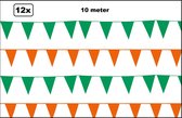 12x Vlaggenlijn oranje en groen 10 meter - vlaglijn festival feest party verjaardag thema feest kleur