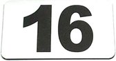 Nummerplaatje 16 - Nummerbordje - Huisnummer - Deur en Kamernummer - Lockernummer - Plakcijfers - Zelfklevend - Brievenbus Nummer - RVS Look - 80 mm x 50 mm x 1,6 mm - 5 jaar Garantie