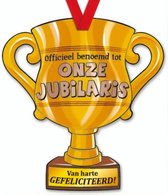 trofee Onze Jubilaris 33 cm karton goud