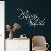 Wanddecoratie |Hakuna Matata| Metal - Wall Art | Muurdecoratie | Woonkamer |Zilver| 90x54cm