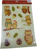 stickerset uil 29,5 x 40 cm bruin 13-delig