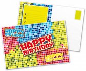 uitnodiging Birthday Blocks 21 x 12 cm papier 6 stuks