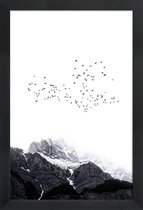 JUNIQE - Poster met houten lijst The Mountains -13x18 /Kleurrijk