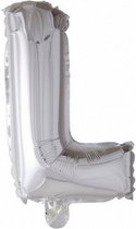 folieballon letter 'L' 102 cm zilver