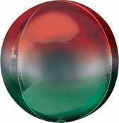 folieballon OmbrÃ© 40 cm rood/groen
