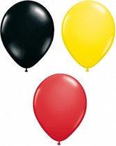 ballonnen BelgiÃ« 23 cm latex zwart/geel/rood 12 stuks